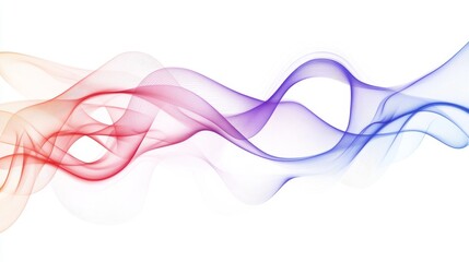 Dynamic abstract waves in blue and red colors against a white background. Stock photo.