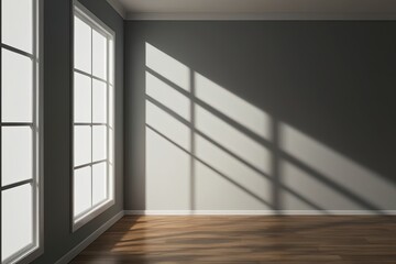 Fototapeta premium Window Light Isolated Shadow Overlay Effect for Room Mockup Design