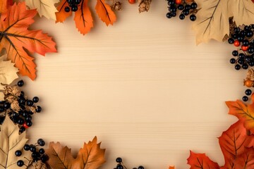 Autumn floral frame with orange and beige flowers on a dark blue background. Ideal for seasonal greetings or invitations.