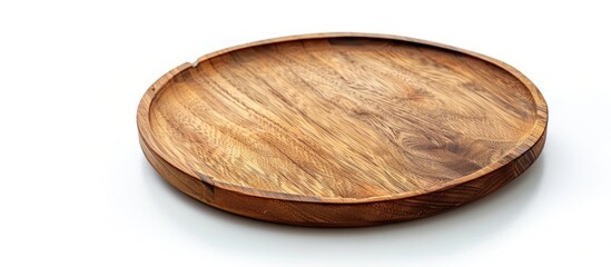 Wood Plate Isolated On White Background