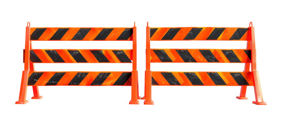 Isolated Barricades on transparent background, featuring distinct and clear outlines of barricades set against a pure white backdrop, ideal for design and presentation purposes.