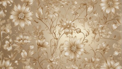 Wallpaper beige flowers