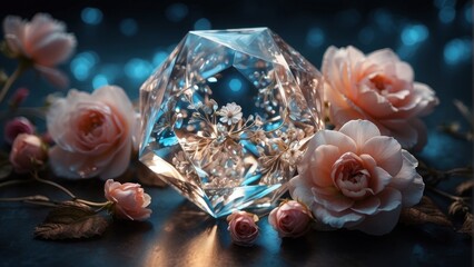 Diamonds and flowers in dramatic contrast