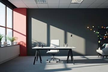 Fototapeta premium Dynamic Shadow Overlay Effect on Semi-Transparent Background with Playful Light and Shades in Office Environment