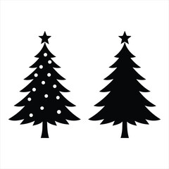 Christmas tree silhouette vector