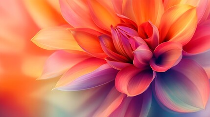 Obraz premium Abstract Flower Petals Soft Colors Pink Orange Macro Photography