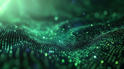 Abstract Green Bokeh Background - Digital Technology Concept