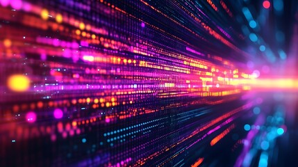Abstract Neon Lights, Digital Network, Technology Background
