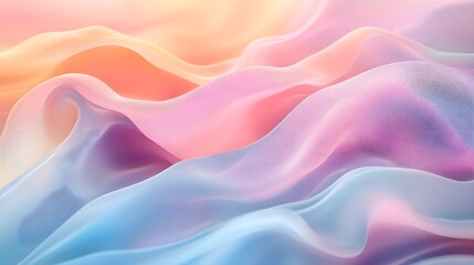 Obraz premium Abstract Pastel Waves, Fluid Background, Digital Art