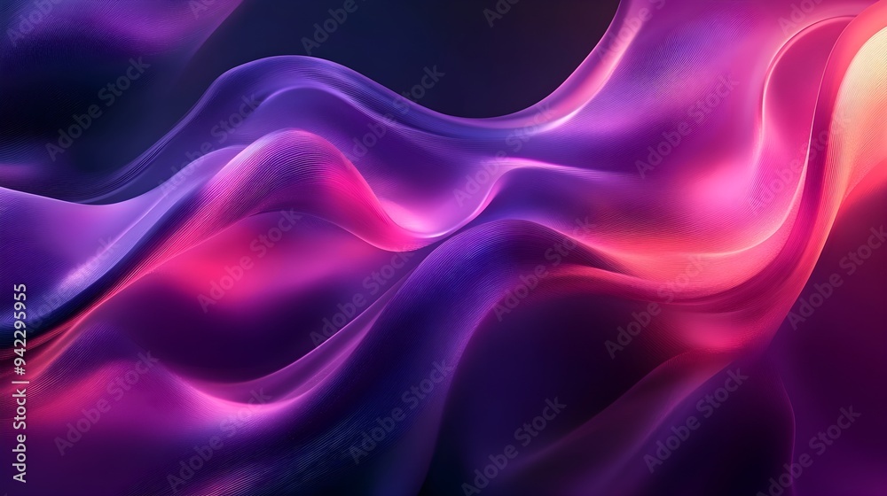 Wall mural Abstract Purple & Pink Flowing Waves Background