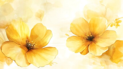 Obraz premium yellow flower watercolor background