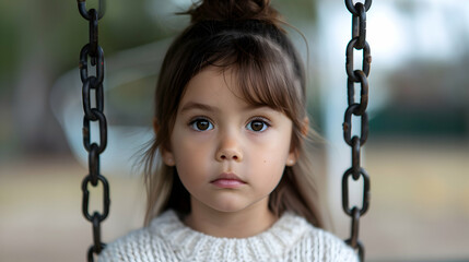 Child Swinging Playground Swingset Child