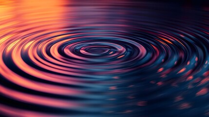 Abstract Water Ripples with Orange and Blue Hues