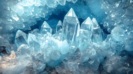 Blue Crystal Cave - Gemstone Texture Background