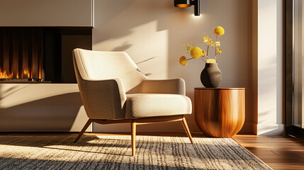 modern living room, scandinavian style