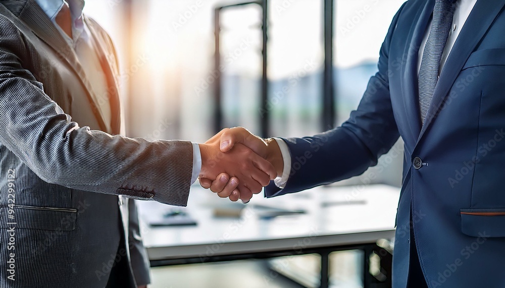 Wall mural Business people handshake Two corporate businessman