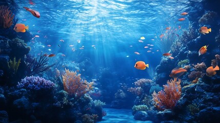 underwater full fish and coral