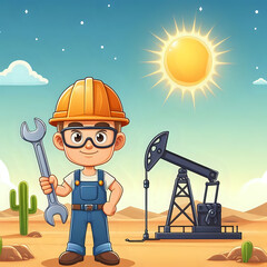 Postcard, happy Oilman's Day, without text. Greeting card, happy Oil and Gas Industry Day.