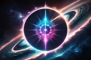 Fototapeta premium Galactic Tides: Enchanting Celestial Melodies and Ethereal Reality Experiences