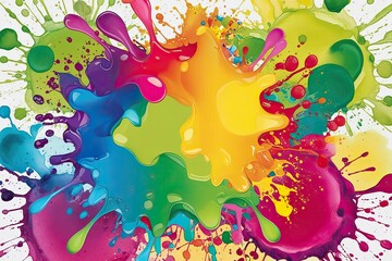 Vibrant Contemporary Pop Art Watercolor Background with Cheerful Imagery and Lively Splashes
