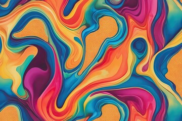 Chic Vibrant Retro Pop Art Watercolor Texture Background Design