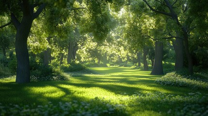 Lush greenery in tranquil backgrounds