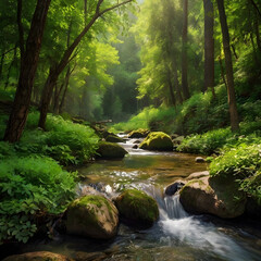 Obraz premium waterfall in the forest