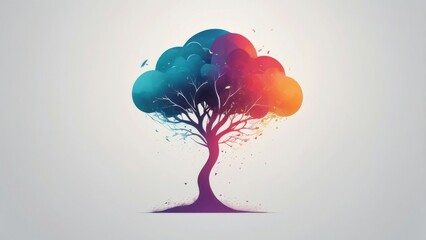 abstract colorful tree