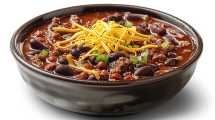 Fototapeta premium Bowl of Chili with Cheese and Toppings