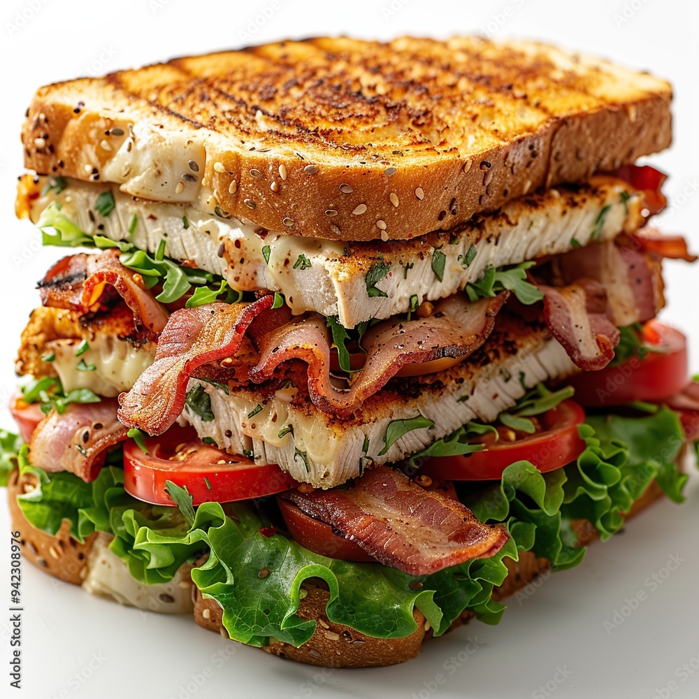 Canvas Prints a delicious and hearty turkey bacon sandwich