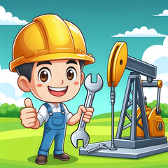 Postcard, happy Oilman's Day, without text. Greeting card, happy Oil and Gas Industry Day.