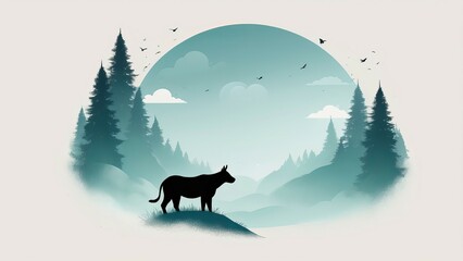 wolf in winter forest