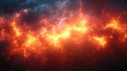 Abstract Fire and Smoke in the Night Sky