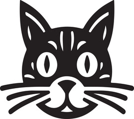 Halloween cat head icon image silhouette vector style with white background
