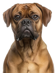 Obraz premium Bullmastiff dog looking forward on transparent background