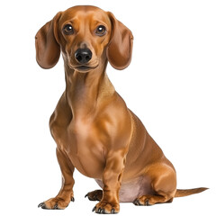 Dachshund dog sitting on transparent background