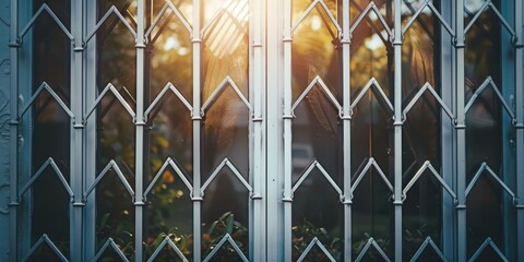 Protective white metal window grill to deter unwanted visitors stylish window safety feature