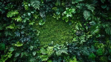 Green Wall With Lush Foliage