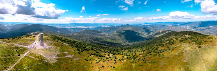 Snieznik mountain in Poland Czech Republic border - view from a drone