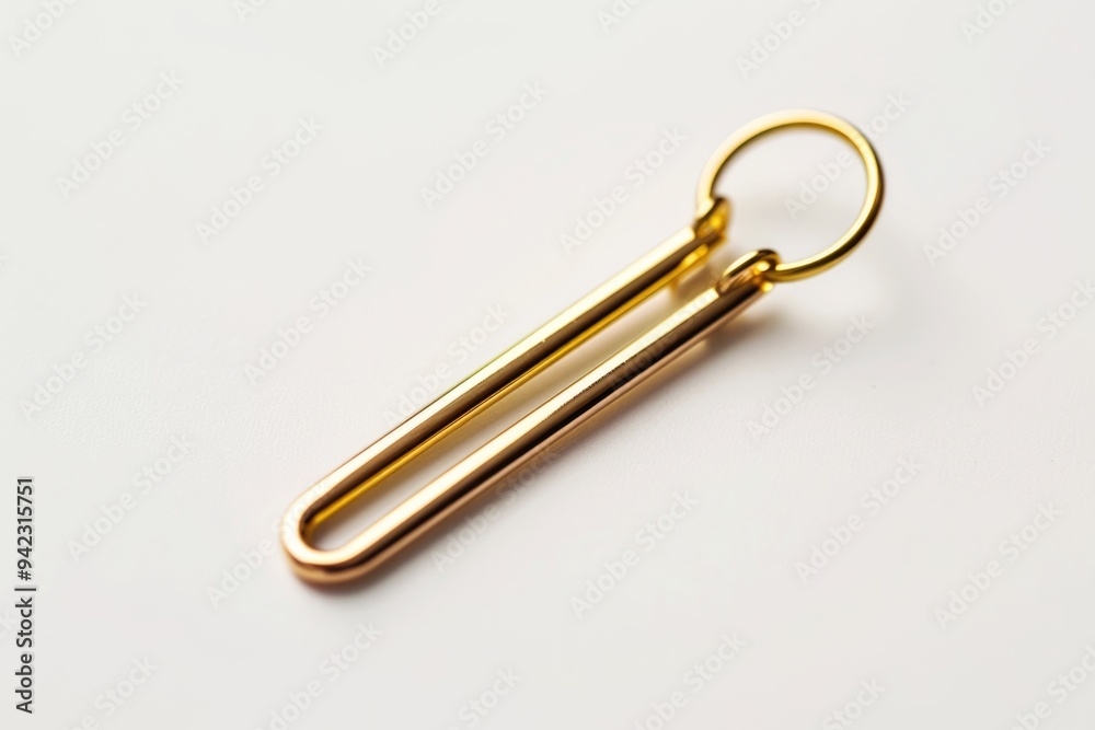 Poster A pair of scissors placed neatly on a white surface, ideal for use in office or craft settings