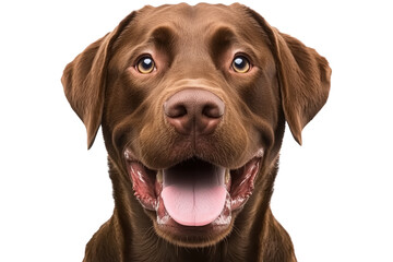 Labrador Retriever dog face close-up on transparent background
