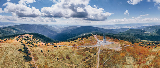Snieznik mountain in Poland Czech Republic border - view from a drone © sanzios