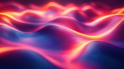 Obraz premium Abstract Wavy Neon Landscape