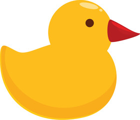 Classic yellow rubber duck toy is floating peacefully, evoking feelings of nostalgia, childhood, and bath time fun