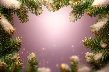 Festive Christmas New Year border. Xmas background and frame composition. Christmas banner and web poster
