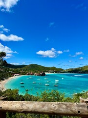 Turquoise water in a mountainous cove