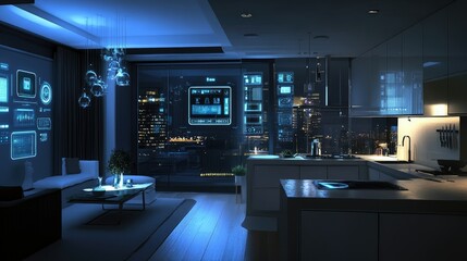 Smart house concept with integrated technology visuals