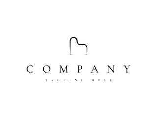minimal abstract piano logo design © Nay