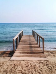 Obraz premium Serene Seaside Boardwalk