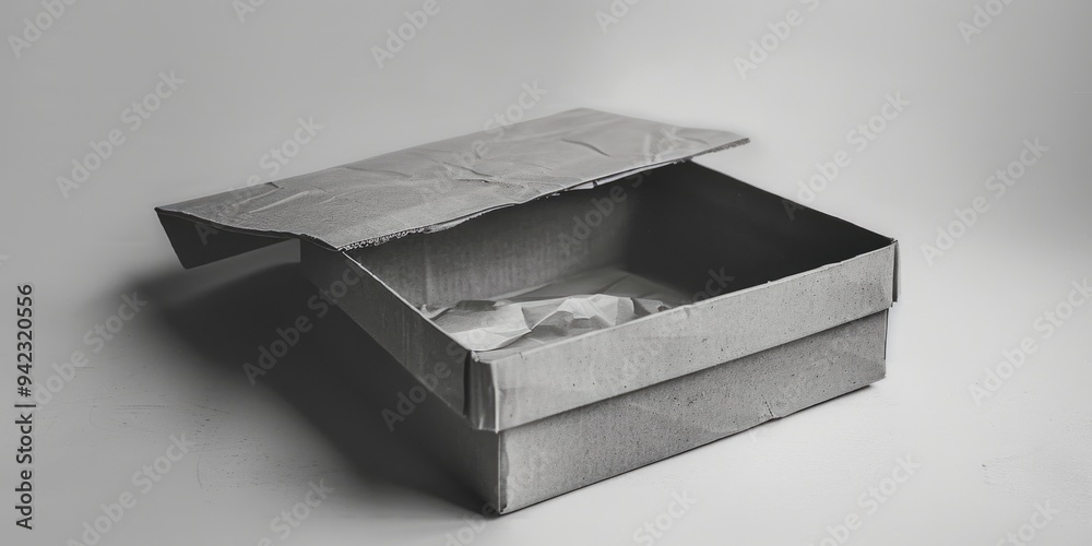 Poster A box containing a piece of paper with written or printed text